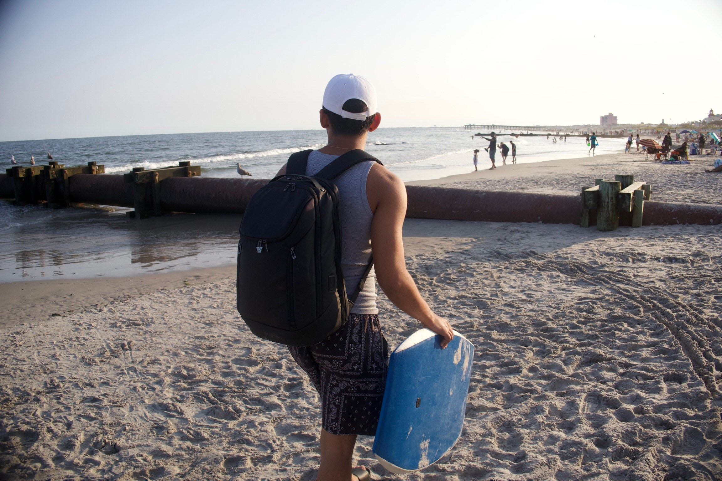 Tenzin at the beach in Ocean City